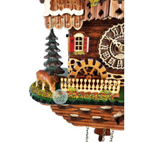 Wood Chopper & Water Wheel LED Battery Chalet Cuckoo Clock With Dancers 34cm By TRENKLE image