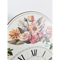 62cm White & Floral Mechanical Shield Wall Clock With Bell Strike By HERMLE image