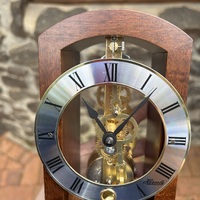 18cm Walnut Mechanical Skeleton Table Clock By HERMLE (Small Scratches) image