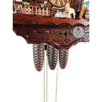 Wood Chopper, Dancers & Bell Tower 8 Day Mechanical Chalet Cuckoo Clock 55cm By HEKAS image