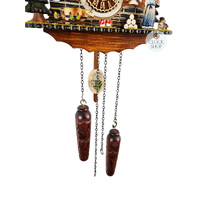 Bell Ringer & Cow Battery Chalet Cuckoo Clock With Bell Tower 30cm By TRENKLE image