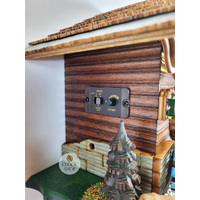 Wood Chopper & Water Wheel LED Battery Chalet Cuckoo Clock 30cm By TRENKLE image