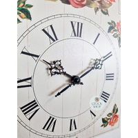 62cm White & Floral Mechanical Shield Wall Clock With Bell Strike By HERMLE image