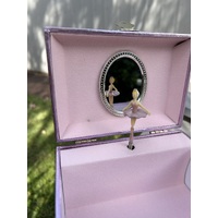 Blue & Purple Ballerina Musical Jewellery Chest With Dancing Ballerinas (Tchaikovsky- Swan Lake) (Small Mark In Box) image