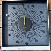 50cm Brielle Black Starburst Wall Clock By ACCTIM (Cracked Backing) image