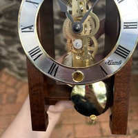 18cm Walnut Mechanical Skeleton Table Clock By HERMLE (Small Scratches) image