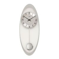 50cm Silver Oblong Pendulum Wall Clock With Westminster Chime By AMS image