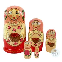 Zagorsk Country Russian Dolls With Flowers 16cm (Set Of 5) image