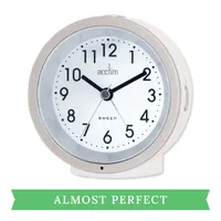 10cm Caleb White Smartlite Silent Analogue Alarm Clock By ACCTIM (Damaged Packaging) image