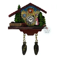 10cm Black Forest Chalet Fridge Magnet With Lady image