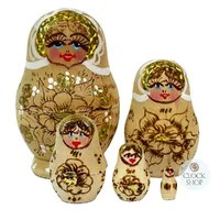 Woodburn Russian Dolls- Brown & Gold 10cm (Set Of 5) image