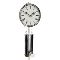 20cm Polished Silver 8 Day Mechanical Wall Clock By AMS image