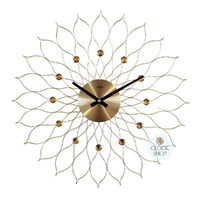 50cm Gold Flower Wall Clock With Jewels By AMS image