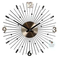 50cm Rose Gold Sunray Jewelled Wall Clock By AMS image