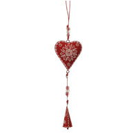 42cm Metal Heart Hanging Decoration- Red image