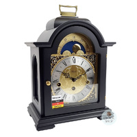 30cm Black Mechanical Table Clock With Westminster Chime & Moon Dial By HERMLE (Small Hairline Crack) image