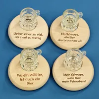 German Mini Schnapps Glass & Beer Cover- Assorted Designs image