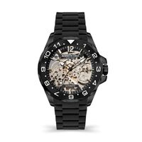 Gun Metal Skeleton Automatic Watch with Black Ribbed Silicone Band BY KENNETH COLE image