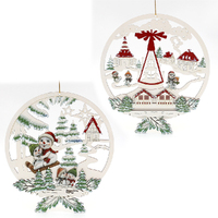 25cm Wooden Snowman Hanging Decoration- Assorted Designs image