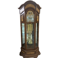 208cm Walnut Grandfather Clock With Triple Chime & Internal Shelves By HERMLE image
