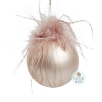 8cm Pink Pearl Bauble Hanging Decoration image