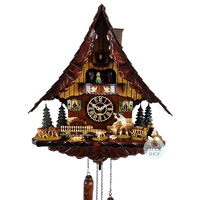 Wood Chopper & Deer Battery Chalet Cuckoo Clock 47cm By TRENKLE image