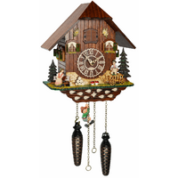 Accordion Player Battery Chalet Cuckoo Clock With Swinging Doll By TRENKLE image