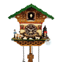 Cow & Water Trough Battery Chalet Cuckoo Clock 20cm By TRENKLE image