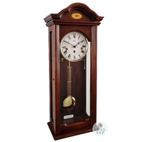 66cm Mahogany 8 Day Mechanical Chiming Wall Clock By AMS image