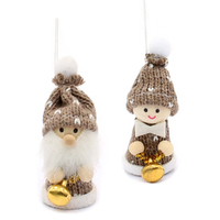 6.5cm Fabric Christmas Figurine Hanging Decoration- Assorted Designs image