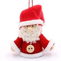 6cm Fabric Santa Hanging Decoration image