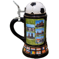 Soccer Beer Stein With Soccerball Lid 0.5L By KING image