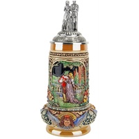 Medieval Wedding Beer Stein With Pewter Bride & Groom 0.5L By KING image