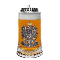 Deutschland Glass Beer Mug With Pewter Lid 0.5L By KING image