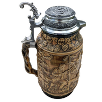 Hunting Scene With Grizzly Bear Beer Stein 2.5L (Circa 1980-1990) image