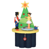 Wooden Hand Crank Christmas Nutcracker Music Box (Dance Of The Sugar Plum Fairy- Tchaikovsky) image