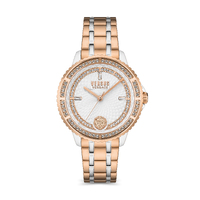 38mm Montorgueil Crystal & Rose Gold Womens Watch With Silver Dial By VERSACE image