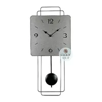 50cm Silver & Black Modern Pendulum Wall Clock With Westminster Chime By AMS image