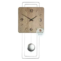 50cm Oak Modern Pendulum Wall Clock By AMS image