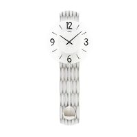 62cm White & Silver Pendulum Wall Clock With Frosted Glass Dial By AMS image