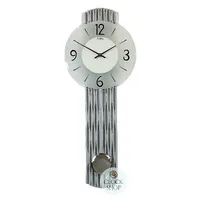 62cm White & Silver Pendulum Wall Clock With Frosted Glass Dial By AMS image