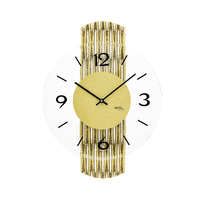 38cm Gold Wall Clock With Glass Dial By AMS image