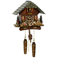 Accordion Player LED Battery Chalet Cuckoo Clock 26cm By TRENKLE image