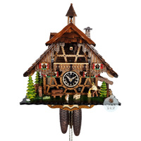 Wood Chopper 8 Day Mechanical Chalet Cuckoo Clock 35cm By ENGSTLER image