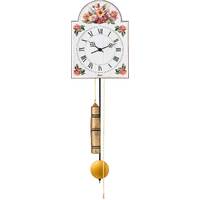 62cm White & Floral Mechanical Shield Wall Clock With Bell Strike By HERMLE image