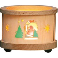 Wooden Tealight Lantern With Santa Motif By Richard Glässer image