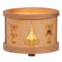 Wooden Tealight Lantern With Seiffen Church Motif By Richard Glässer image