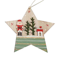 9cm Wooden Nutcracker On Star Hanging Decoration image