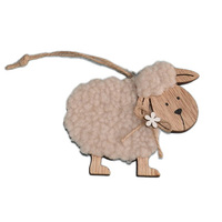 9cm Wooden Sheep Hanging Decoration image