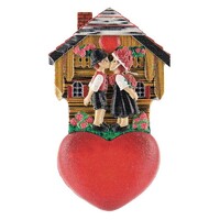 8.5cm Black Forest Chalet Fridge Magnet With Sweethearts image